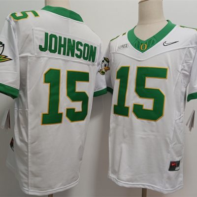 Oregon Ducks #15 Tez Johnson White 2024 F.U.S.E. Stitched Jersey