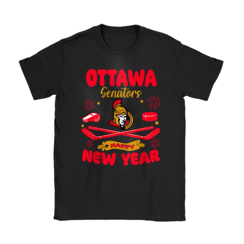 Ottawa Senators Happy New Year NHL Gift For Fan Unisex T-Shirt Cotton Tee TAT24025