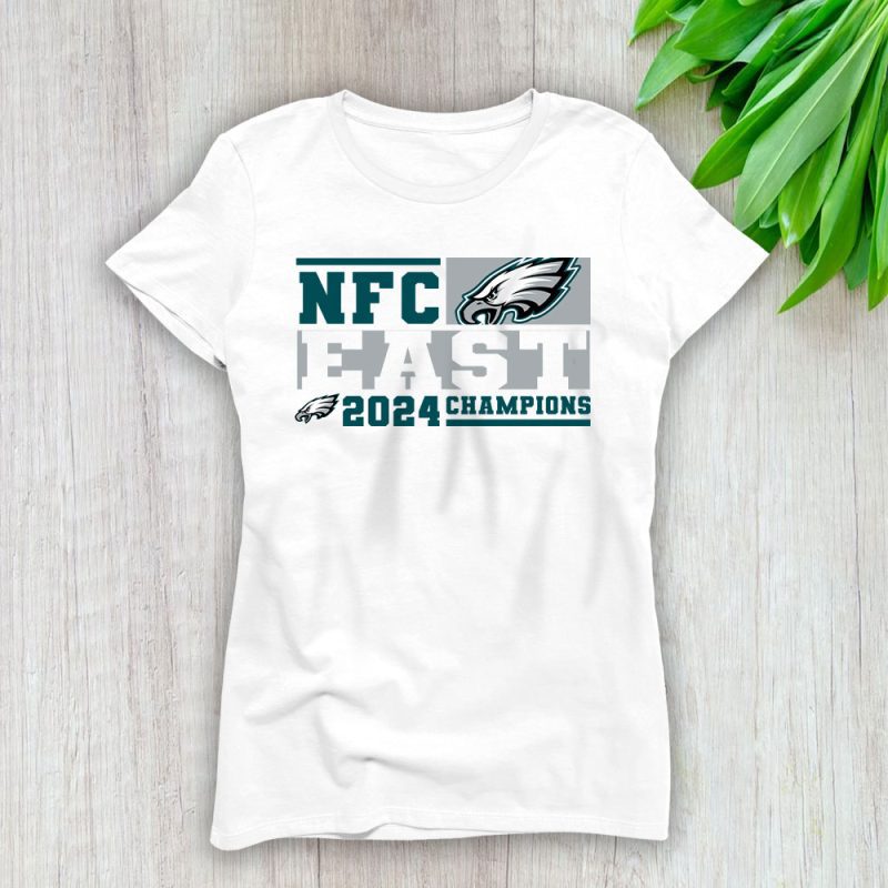 Philadelphia Eagles 2024 Nfc East Division Champions Locker Room Trophy Lady T-Shirt Women Tee LTL25097