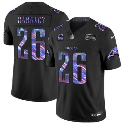 Philadelphia Eagles #26 Saquon Barkley 2024 F.U.S.E. With 4-Star C Patch Arctic Camo Salute to Service Limited Football Stitched Jersey