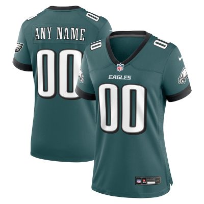 Philadelphia Eagles Women Custom Game Jersey - Midnight Green