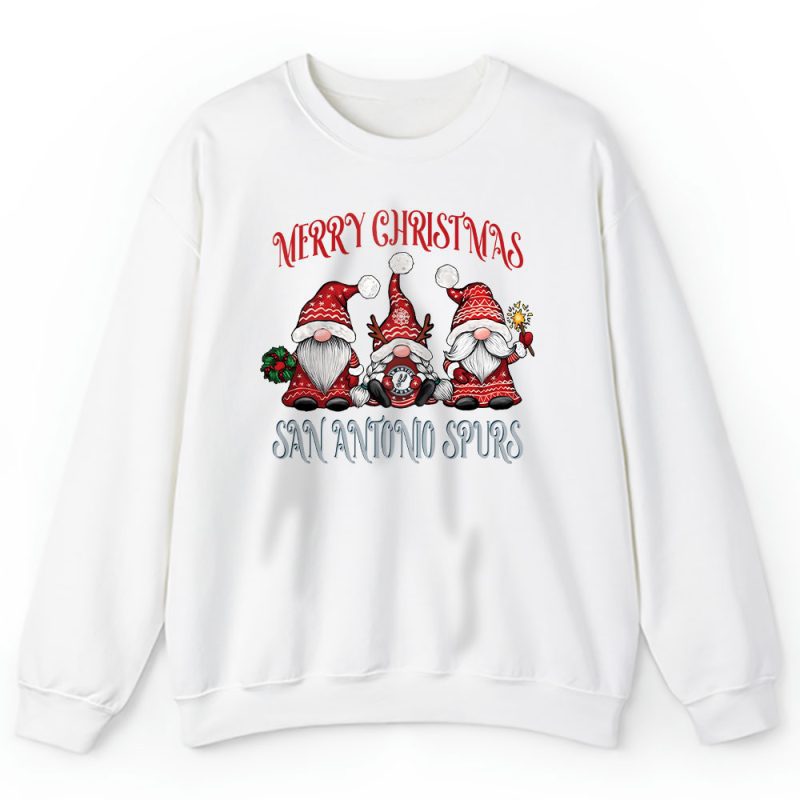 San Antonio Spurs Merry Christmas NBA Gift For Fan Christmas Gnomes Unisex Sweatshirt TAS24293