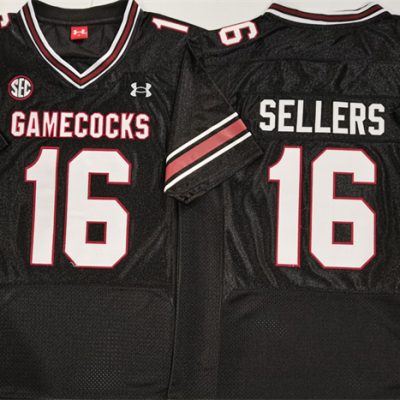 South Carolina Fighting Gamecocks #16 LaNorris Sellers Black Stitched Jersey