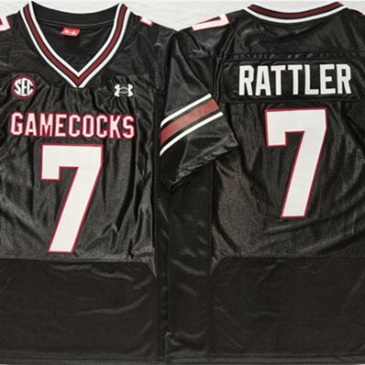 South Carolina Fighting Gamecocks #7 Spencer Rattler Black Stitched Jersey