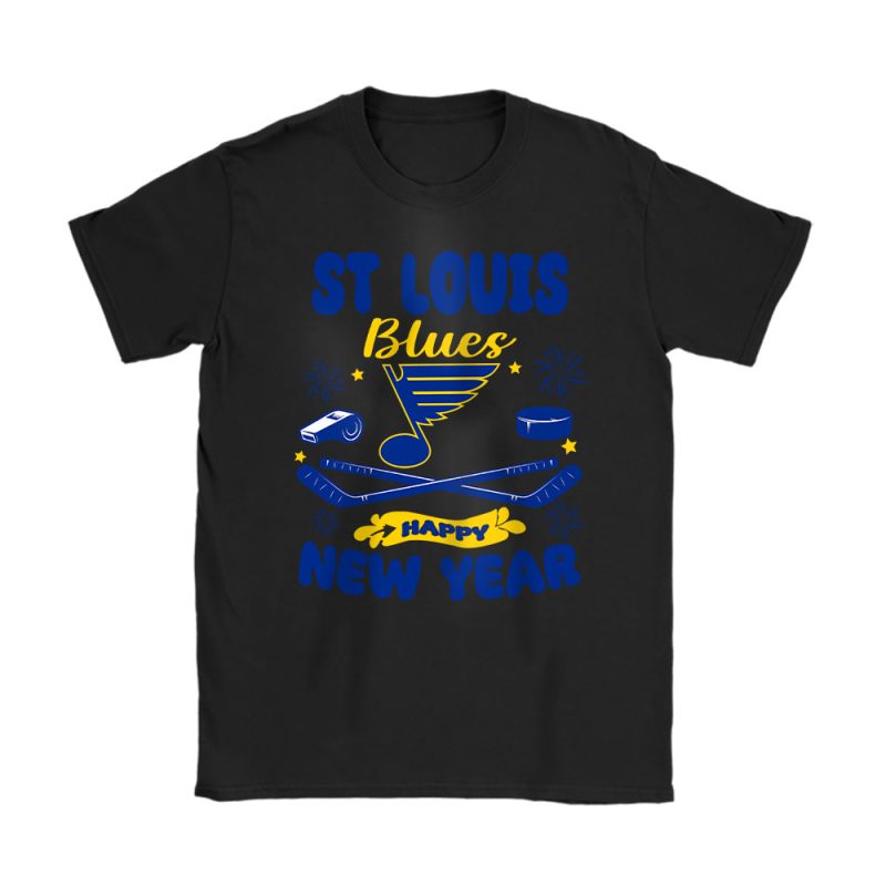 St. Louis Blues Happy New Year NHL Gift For Fan Unisex T-Shirt Cotton Tee TAT24147