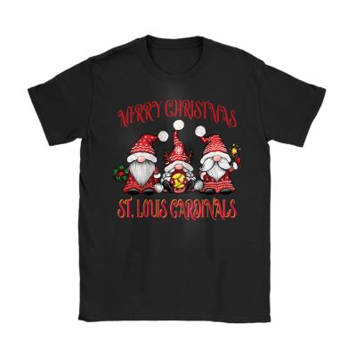 St. Louis Cardinals Merry Christmas MLB Gift For Fan Christmas Gnomes Unisex T-Shirt Cotton Tee TAT24299