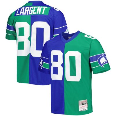 Steve Largent Seattle Seahawks 1985 Split Legacy Replica Jersey - Royal/Green