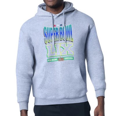 Super Bowl LIX Super Bowl Graphic Fleece Hoodie - Heather Gray