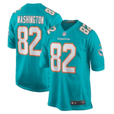 Tahj Washington Miami Dolphins Game Jersey - Aqua