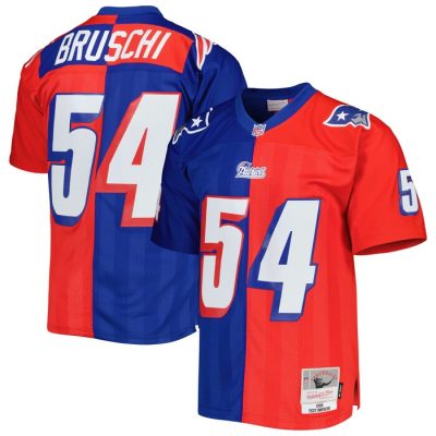 Tedy Bruschi New England Patriots 1996 Split Legacy Replica Jersey - Royal/Red