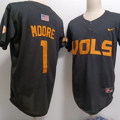 Tennessee Volunteers #1 Christian Moore Black Stitched Jersey