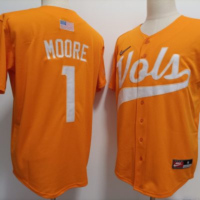 Tennessee Volunteers #1 Christian Moore Orange Stitched Jersey