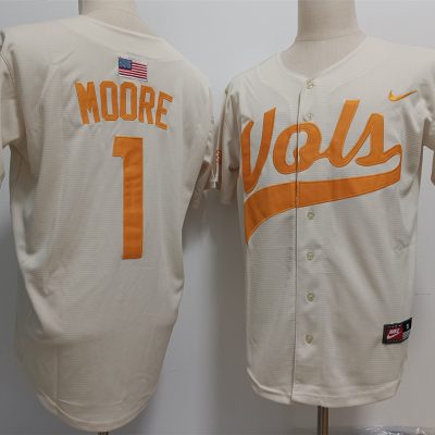 Tennessee Volunteers #1 Christian Moore White Stitched Jersey