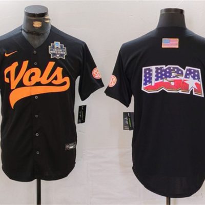 Tennessee Volunteers Black Team Big Logo With Patch Stitched Jersey