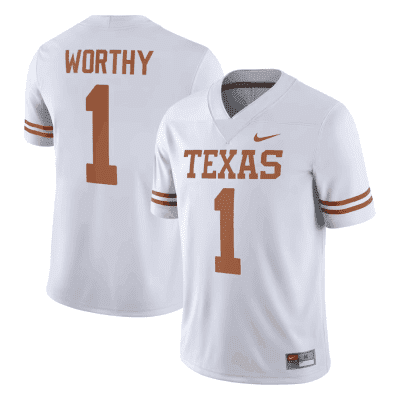 Texas Longhorns #1 Xavier Worthy White Stitched Jersey