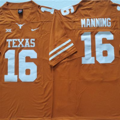 Texas Longhorns #16 Arch Manning Orange Stitched Jersey