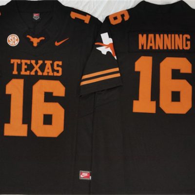 Texas Longhorns #16 Peyton Manning Black F.U.S.E. Stitched Jersey