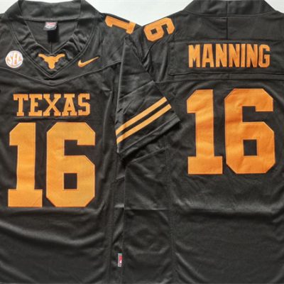 Texas Longhorns #16 Peyton Manning Black F.U.S.E. Stitched Jersey