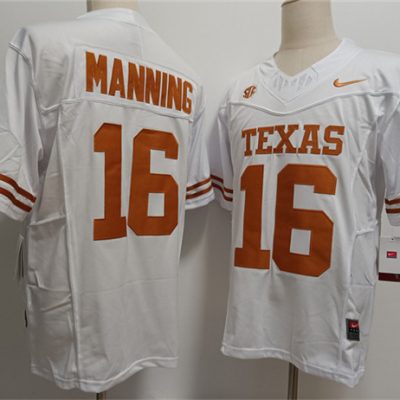 Texas Longhorns #16 Peyton Manning White F.U.S.E. Stitched Jersey