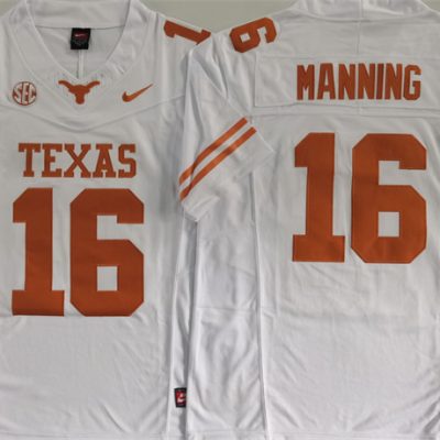 Texas Longhorns #16 Peyton Manning White F.U.S.E. Stitched Jersey