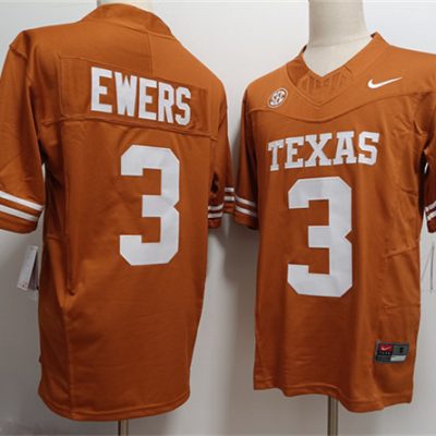 Texas Longhorns #3 Quinn Ewers Orange F.U.S.E. Stitched Jersey