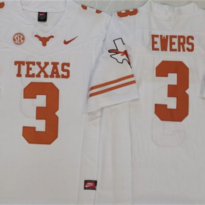 Texas Longhorns #3 Quinn Ewers White F.U.S.E. Stitched Jersey