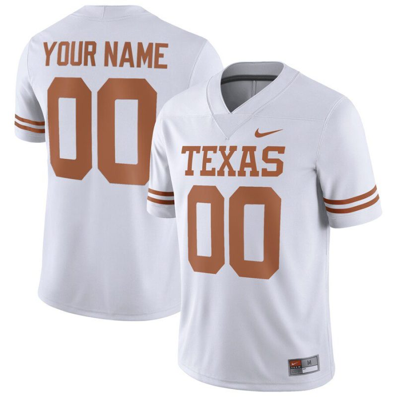 Texas Longhorns Football Custom Game Jersey - White