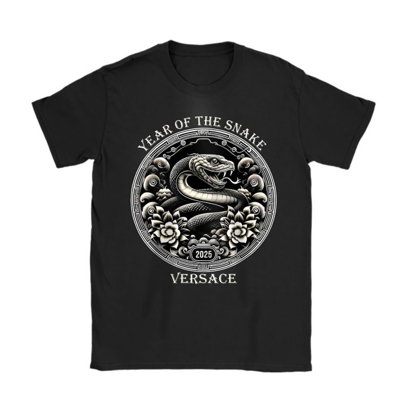 Year Of The Snake Versace Logo Versace Unisex T-Shirt Cotton Tee TAT23354