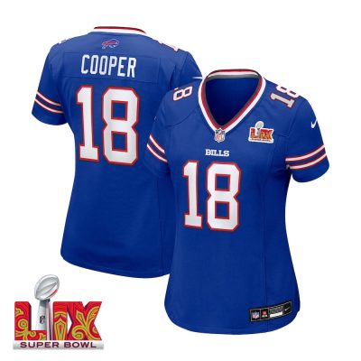 Amari Cooper #18 Buffalo Bills Super Bowl LIX Women's Jersey - Royal