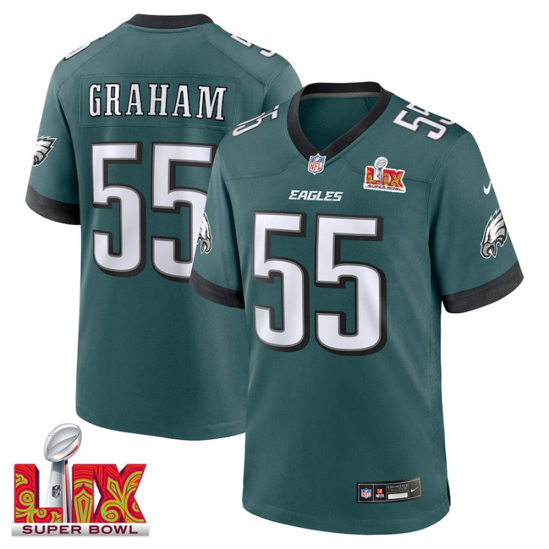 Brandon Graham #55 Philadelphia Eagles Super Bowl LIX Jersey - Men's - Midnight Green