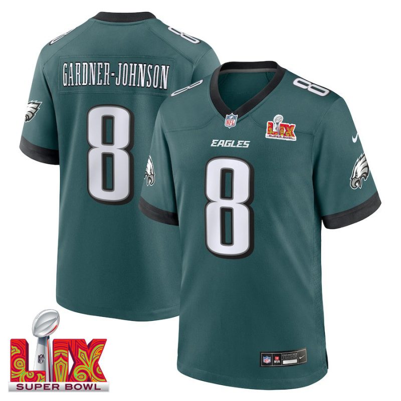 C.J. Gardner-Johnson #8 Philadelphia Eagles Super Bowl LIX Jersey - Men's - Midnight Green