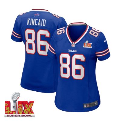 Dalton Kincaid #86 Buffalo Bills Super Bowl LIX Women's Jersey - Royal