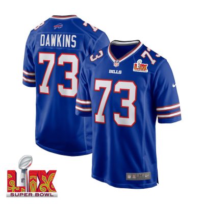 Dion Dawkins #73 Buffalo Bills Super Bowl LIX Jersey - Men's - Royal