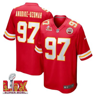 Felix Anudike-Uzomah #97 Kansas City Chiefs Super Bowl LIX Jersey - Men's - Red