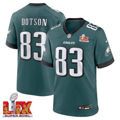 Jahan Dotson #83 Philadelphia Eagles Super Bowl LIX Jersey - Men's - Midnight Green