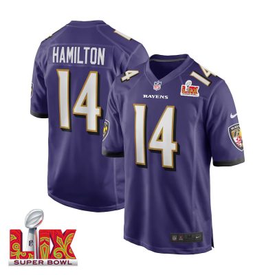 Kyle Hamilton #14 Baltimore Ravens Super Bowl LIX Jersey - Men's - Purple