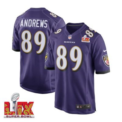 Mark Andrews #89 Baltimore Ravens Super Bowl LIX Jersey - Men's - Purple