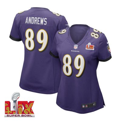 Mark Andrews #89 Baltimore Ravens Super Bowl LIX Women's Jersey - Purple