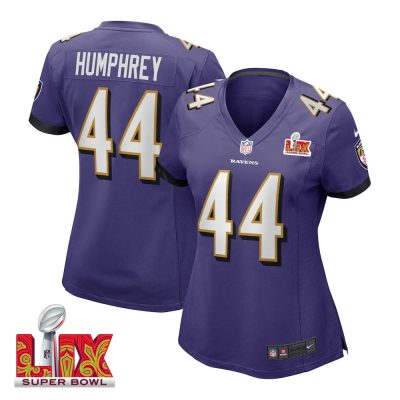 Marlon Humphrey #44 Baltimore Ravens Super Bowl LIX Women's Jersey - Purple