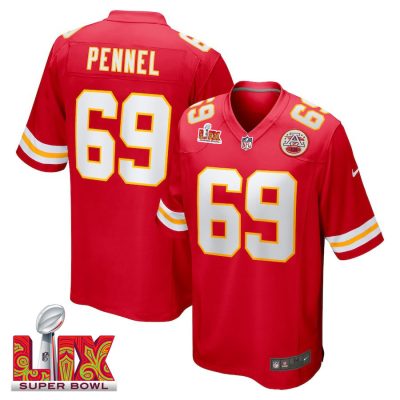 Mike Pennel #69 Kansas City Chiefs Super Bowl LIX Jersey - Men's - Red