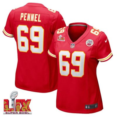 Mike Pennel #69 Kansas City Chiefs Super Bowl LIX Women's Jersey - Red