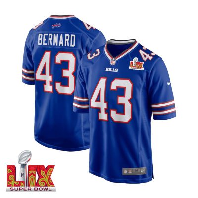 Terrel Bernard #43 Buffalo Bills Super Bowl LIX Jersey - Men's - Royal