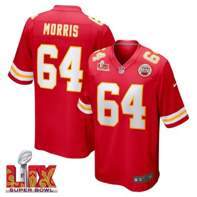 Wanya Morris #64 Kansas City Chiefs Super Bowl LIX Jersey - Men's - Red