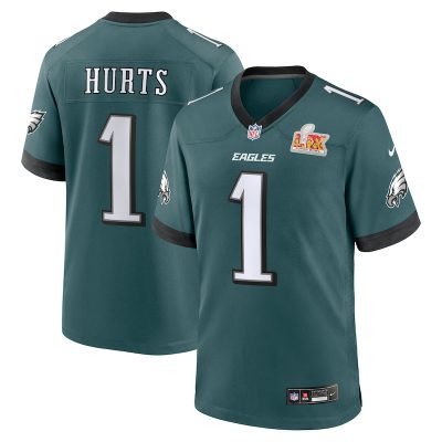 Jalen Hurts Philadelphia Eagles Super Bowl LIX Game Player Jersey - Midnight Green