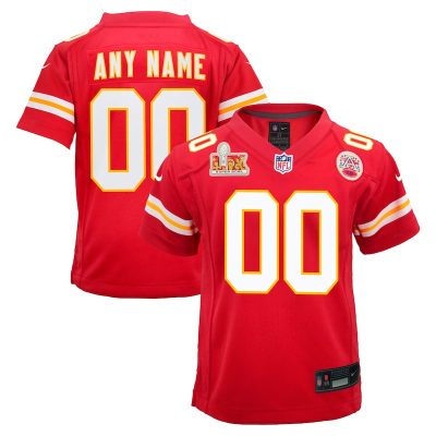 Kansas City Chiefs Youth Super Bowl LIX Custom Team Game Jersey - Red