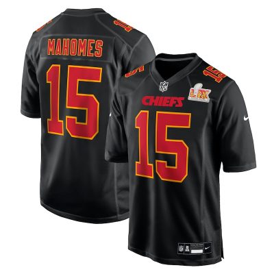 Patrick Mahomes Kansas City Chiefs Super Bowl LIX Fashion Game Jersey - Carbon Black