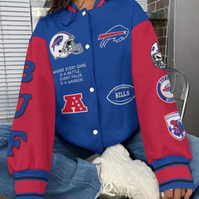 Buffalo Bills National Football League Varsity Jacket Baseball Button Jacket BJA1061