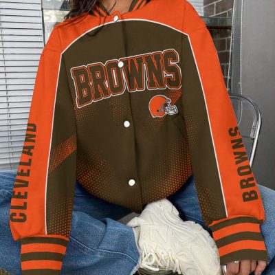 Cleveland Browns National Football League Varsity Jacket Baseball Button Jacket BJA1148