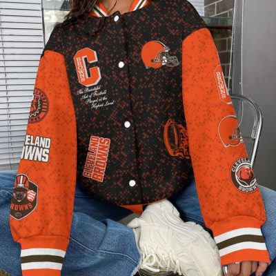 Cleveland Browns National Football League Varsity Jacket Baseball Button Jacket BJA1149