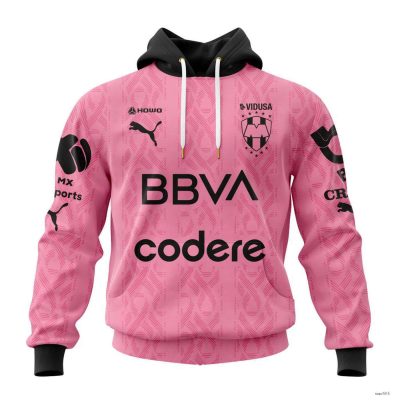 Custom Liga MX C.F. Monterrey Hoodie Special Pink Kits Mexico Soccer